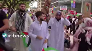 راهپیمایی مردمی در دالاس تگزاس در حمایت از فلسطین