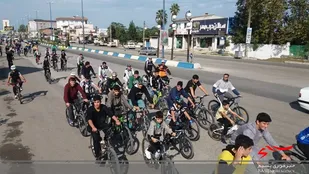 همایش دوچرخه سواری در عباس آباد برگزار شد+تصاویر