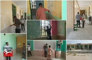 مدرارس محله میرزاآباد بستک رنگ آمیزی شد