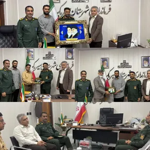 تجلیل فرمانده سپاه بندر سیریک از فرماندار و معاونان فرمانداری به مناسبت هفته دولت