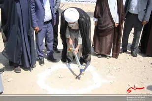 کلنگ زنی حوزه علمیه خواهران حضرت معصومه (س) شهرستان جم +تصاویر