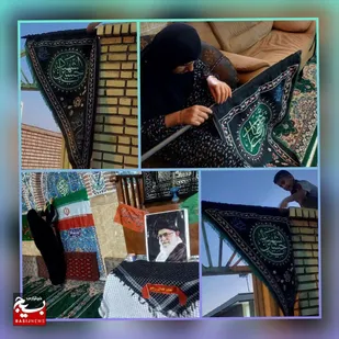 برگزاری پویش نصب پرچم محرم و تصاویر رهبر شهید در روستای چم کلگه هندیجان