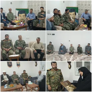 دیدار سردار فرمانی و سرهنگ پاسدار حسینی با خانواده شهدای  شکوری و شادکام