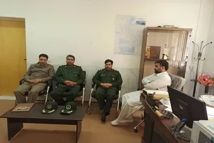 دیدار فرمانده ناحیه مقاومت بسیج سپاه مهرستان با رئیس و جمعی از داوطلبان جمعيت هلال احمر
