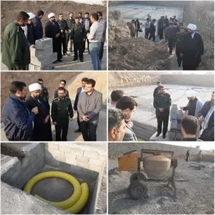 بازدید فرمانده سپاه و امام جمعه پیشوا از روند احداث مخزن هزار مترمکعبی در روستای گلعباس/ بهره برداری تا پایان سال