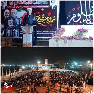 مراسم شب عاشورای حسینی در تپه شهدای گمنام شهرستان اندیکا برگزار شد