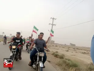 برگزاری رژه موتوری توسط بسیجیان پایگاه شهید عالی زنده بودی تنگستان