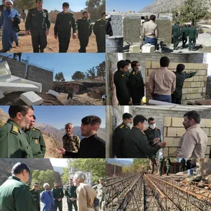 بازدید جانشین فرمانده سپاه فتح استان از روند احداث مسکن مددجویان کمیته امداد در پیچاب باشت