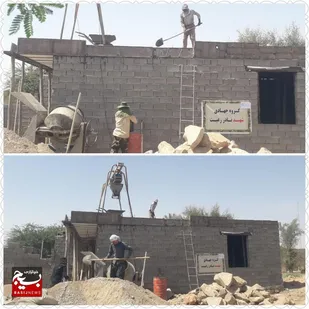 اجرای پروژه بتن ریزی خانه محروم در روستای مشراگه هندیجان