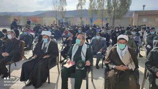 نواختن زنگ ایثار و مقاومت در مدرسه نمونه پسرانه  شهدای جهاد علمی شهر راز  به مناسبت هفته بسیج