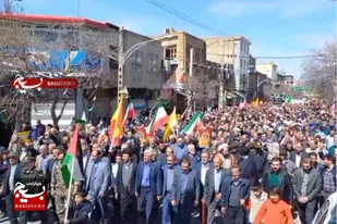 حضور پرشور مردم ولایت مدار تویسرکان در راهپیمایی روز قدس