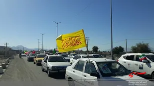راهپیمایی خودرویی و موتوری در کهنوج برگزار شد