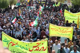 سنگ تمام مردم دارالولایه بهاباد یزد در حمایت از ملت مظلوم فلسطین و شهدای راه وطن
