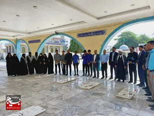 غبار روبی مزار شهدای دانش آموز جزیره قشم