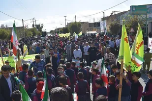 راهپیمایی با شکوه وپرشور ۱۳ آبان در بهاباد برگزار شد