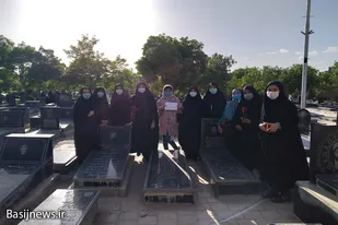تجدید میثاق بسیجیان با شهدای معلم شهرستان بهار