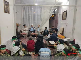 دیدار بسیجیان با خانواده بسیجی شهید علی موحدی+تصاویر