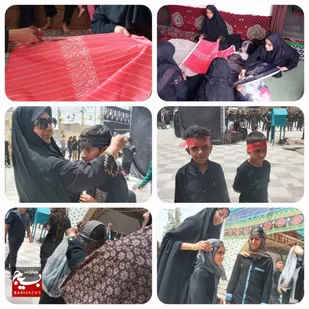 برگزاری عزاداری تاسوعای حسینی در پایگاه زهرای اطهر و توزیع  سربند یا حسین( ع ) بین عزاداران نوجوان حسینی