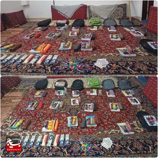 اهدای ۳۰۰بسته لوازم التحریر به دانش آموزان کم برخوردار گلبهار