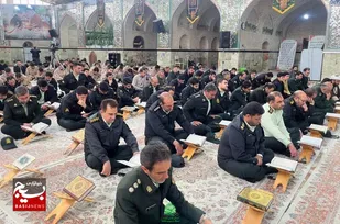 برگزاری محفل انس با قرآن نیروهای انتظامی و نظامی در ساوه