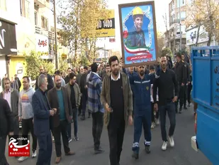 تشییع پیکر شهید خدمت در قائم شهر
