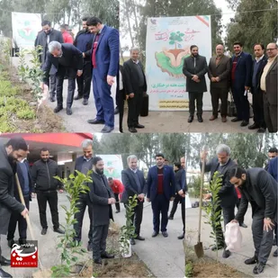 کاشت ۴۰۰ اصله نهال در شهرک صنعتی شماره ۱ مصطفی خمینی ساری و ۶۵۰۰ اصله نهال در شهرکهای صنعتی کل استان مازندران