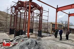 بازدید فرمانده سپاه ناحیه همدان از روند ساخت یادمان شهدای منطقه در مراد بیک همدان