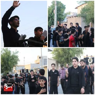ندای لبیک یا حسین در مراسم احلی من العسل توسط دانش آموزان جوان و نوجوان گتوند