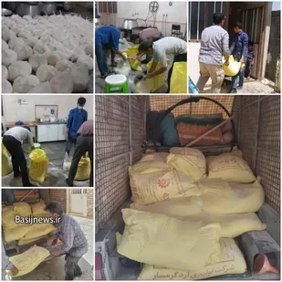 1200 کیلو آرد بین خانواده های نیازمند خیرآبادی توزیع شد