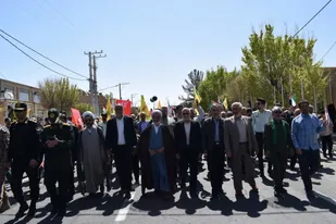 راهپیمائی روز جهانی قدس دربهاباد برگزارشد /خروش مردم بهاباد در راهپیمایی روز جهانی قدس