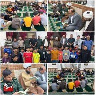 محفل انس با قرآن کریم در مسجد جامع روستای گتاو به مناسبت هفته مقاومت