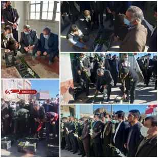 غبارروبی قبور شهدای سمیرم توسط رزمندگان گردان 113 امام حسین(علیه السلام