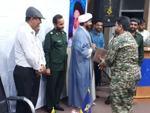 مراسم تکریم و معارفه فرمانده جدید حوزه شهید عمرانی میناب برگزار شد