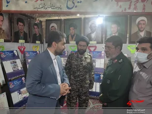 حضور سردار شریف  در غرفه شهدای طلبه و روحانی استان اردبیل در قم