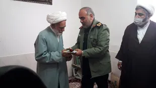 دیدار و تجلیل از پدر شهید خاوری در شهرستان سرایان
