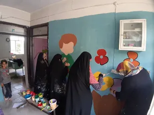رنگ آمیزی مدارس دهستان چوقور به همت قرارگاه پیشرفت و آبادانی سپاه قزوین