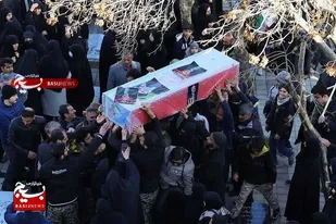 تشییع و خاکسپاری پیکر شهیدان رسول و محمدجواد محمدی در شهر مریانج همدان