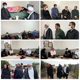 دیدار مسئولین شهرستان کنگان با خانواده شهدا به مناسبت وفات ام البنین (س)