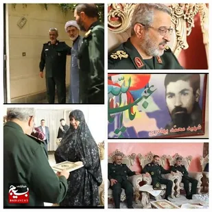حضور سردار غلامحسین غیب پرور در منزل شهید بهادری