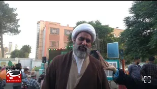 مصاحبه با مسئولان شهرستان ملارد در حاشیه جشن عید غدیر مدرسه مصطفی بیات /فیلم