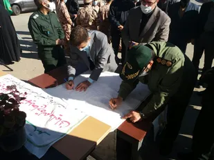 برپایی ایستگاه میثاق با مکتب حاج قاسم در بسطام+ تصاویر