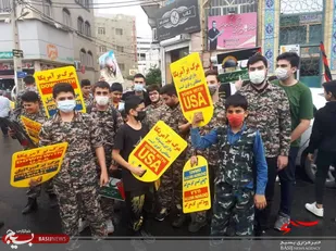 راهپیمایی روز جهانی قدس با حضورجوانان و نوجوانان بسیجی در کرج برگزار شد