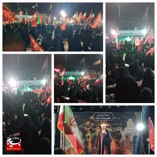 حضور پرشور بانوان انقلابی کوی انقلاب اهواز در تجمعات شبانه در حمایت از آرمان&zwnj;های انقلاب اسلامی