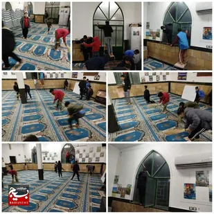 غبارروبی مسجد امام حسین(ع) پایگاه شهید داود کیانی به مناسبت ماه مبارک رمضان