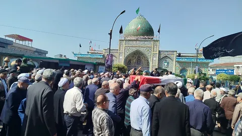 مراسم وداع ، تشییع پیکر آیت‌الله قربانی در  لاهیجان و آستانه اشرفیه