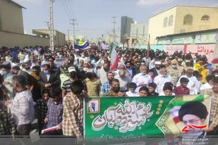 خروش مردم انقلابی دیر در راهپیمایی ۱۳ آبان