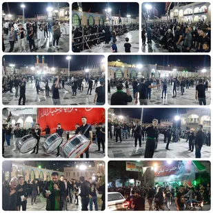 عزاداری هیئات در صحن مطهر جعفربن موسی الکاظم (ع) در شب هشتم محرم