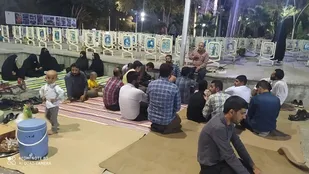 حضور رزمندگان  گردان107امام حسین(علیه السلام) در هیئت محبین حضرت زهرا(س)