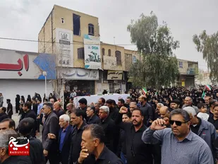 تشییع باشکوه پیکر مطهر مدیر شهید دبستان دخترانه شجره طیبه میناب در جیرفت