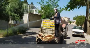 ضدعفونی مدارس توسط بسیجیان حوزه دانش آموزی نصر ایلخیچی